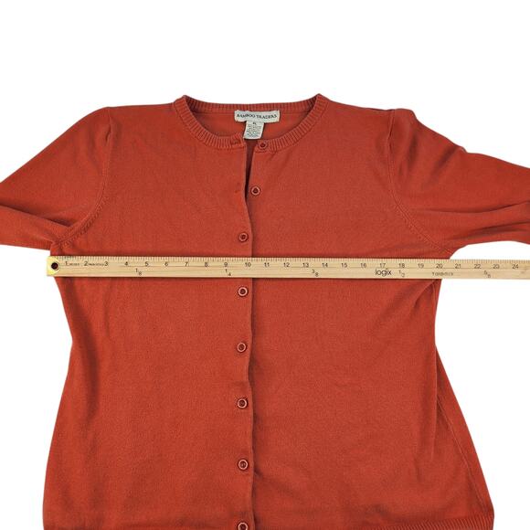 Orange Sweater Cardigan Womens XL Knit Button Up Long Sleeve Comfy All Seasons - Picture 12 of 14